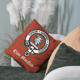 Clan MacNab Crest Badge en Tartan Kussen