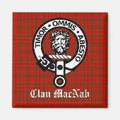 Clan MacNab Crest Badge en Tartan Magneet (Voorkant)