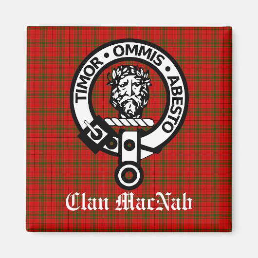 Clan MacNab Crest Badge en Tartan Magneet (Voorkant)