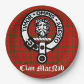 Clan MacNab Crest Badge en Tartan Papieren Bordje (Voorkant)