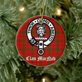 Clan MacNab Crest Badge en Tartan Persoonlijk Keramisch Ornament