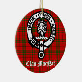 Clan MacNab Crest Badge en Tartan Persoonlijk Keramisch Ornament (Rechts)