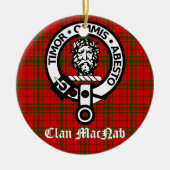 Clan MacNab Crest Badge en Tartan Persoonlijk Keramisch Ornament (Voorkant)