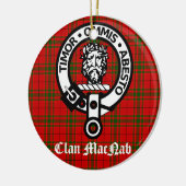 Clan MacNab Crest Badge en Tartan Persoonlijk Keramisch Ornament (Links)