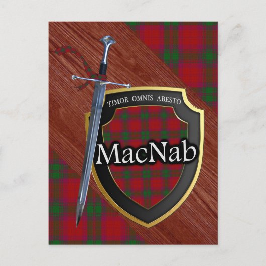 Clan MacNab Tartan Sword & Shield Briefkaart (Voorkant)