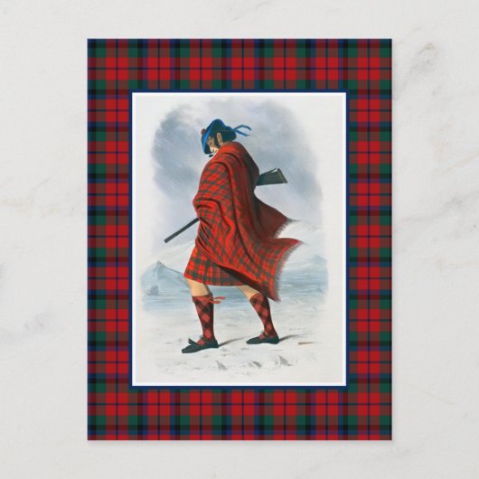 Clan MacNaughton Illustratie Tartan Lijst Briefkaart (Voorkant)