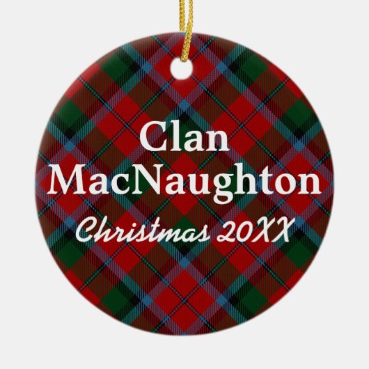 Clan MacNaughton Schotse Tartan Keramisch Ornament (Voorkant)