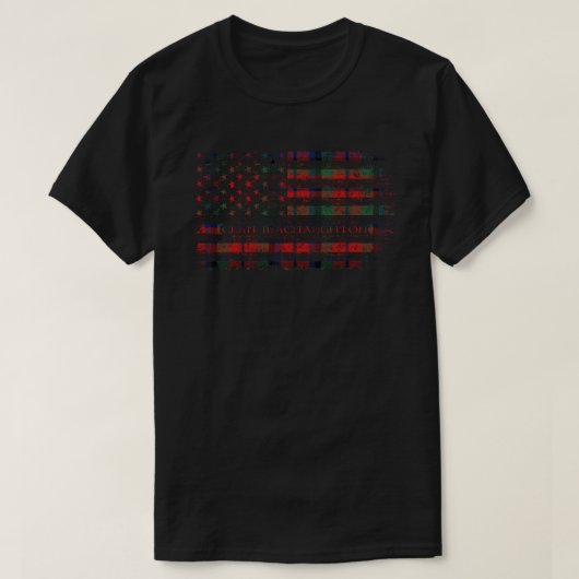 Clan MacNaughton Schotse tartan US vlag kilt Schot T-shirt (Design voorkant)
