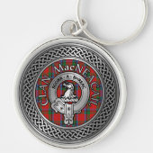 Clan MacNeacail | MacNicol Crest & Tartan Knot Sleutelhanger (Voorkant)