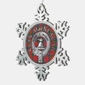 Clan MacNeacail | MacNicol Crest & Tartan Tin Sneeuwvlok Ornament (Rechts)