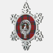 Clan MacNeacail (MacNicol/Nicolson) Crest & Tartan Tin Sneeuwvlok Ornament (Rechts)