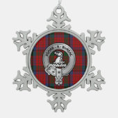 Clan MacNeacail (MacNicol/Nicolson) Crest & Tartan Tin Sneeuwvlok Ornament (Voorkant)