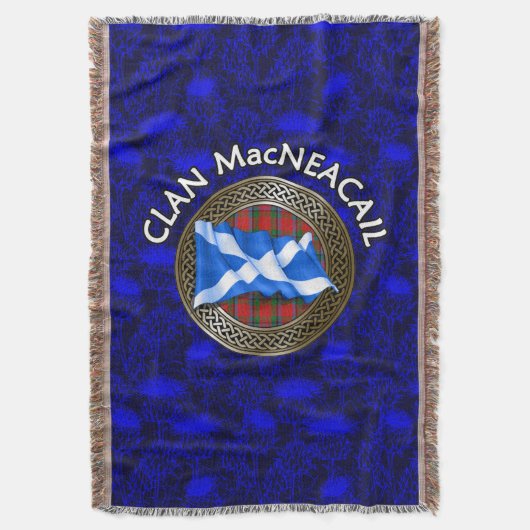 Clan MacNeacail Tartan Knot & Flag Deken (Voorkant Verticaal)