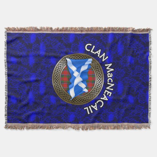 Clan MacNeacail Tartan Knot & Flag Deken (Voorkant)