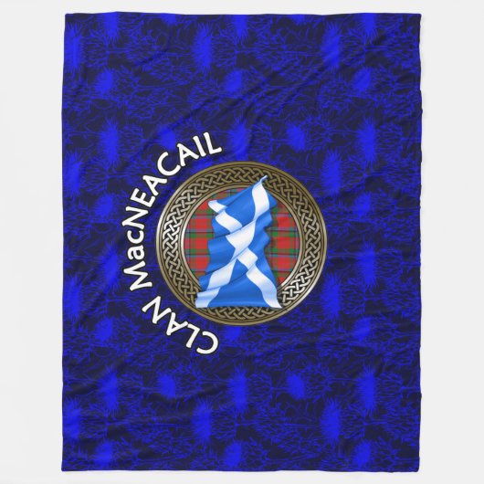 Clan MacNeacail Tartan Knot & Flag Fleece Deken (Voorkant)