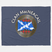 Clan MacNeacail Tartan Knot & Flag Fleece Deken (Voorkant (Horizontaal))