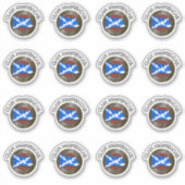 Clan MacNeacail Tartan Knot & Flag Sticker (Voorkant)
