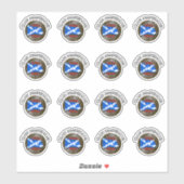 Clan MacNeacail Tartan Knot & Flag Sticker (Vel)