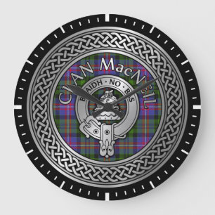 Clan MacNeil Crest & Tartan Knot Grote Klok