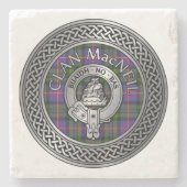 Clan MacNeil Crest & Tartan Knot Stenen Onderzetter (Voorkant)
