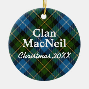 Clan MacNeil Scottish Tartan Keramisch Ornament