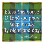 Clan MacNeil Tartan House Blessing Kubus (Voorkant)