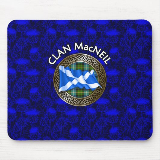 Clan MacNeil Tartan Knoop & Vlag Muismat (Voorkant)