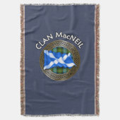 Clan MacNeil Tartan Knot & Flag Deken (Voorkant Verticaal)