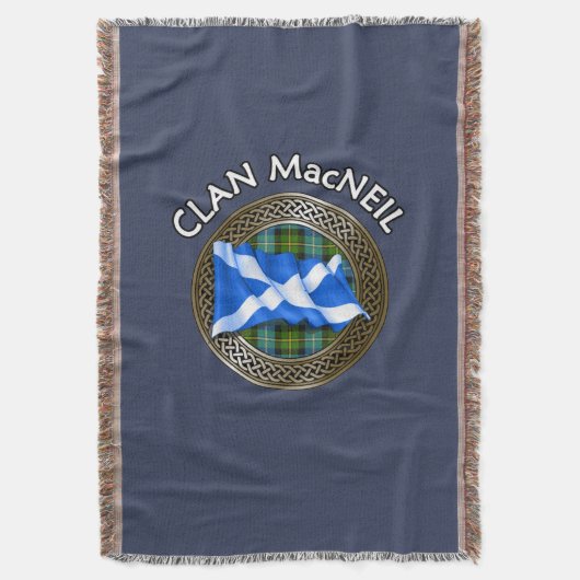 Clan MacNeil Tartan Knot & Flag Deken (Voorkant Verticaal)
