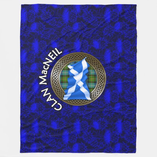 Clan MacNeil Tartan Knot & Flag Fleece Deken (Voorkant)