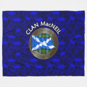 Clan MacNeil Tartan Knot & Flag Fleece Deken (Voorkant (Horizontaal))