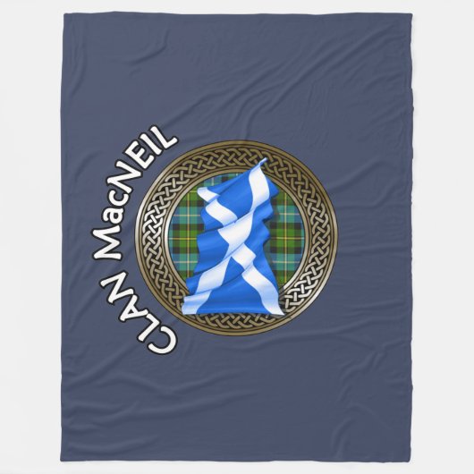 Clan MacNeil Tartan Knot & Flag Fleece Deken (Voorkant)