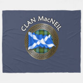 Clan MacNeil Tartan Knot & Flag Fleece Deken (Voorkant (Horizontaal))
