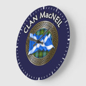 Clan MacNeil Tartan Knot & Flag Grote Klok (Hoek)