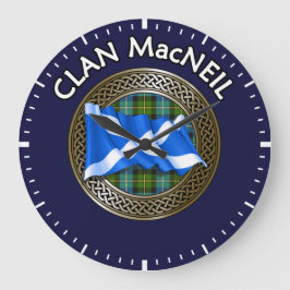 Clan MacNeil Tartan Knot & Flag Grote Klok