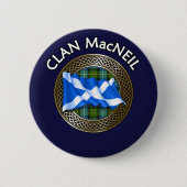 Clan MacNeil Tartan Knot & Flag Ronde Button 5,7 Cm (Voorkant)