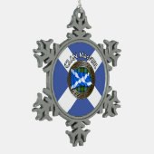 Clan MacNeil Tartan Knot & Flag Tin Sneeuwvlok Ornament (Links)