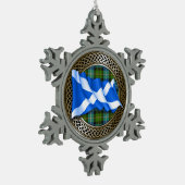 Clan MacNeil Tartan Knot & Flag Tin Sneeuwvlok Ornament (Links)