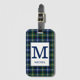 Clan MacNeil Tartan Monogrammed Bagagelabel