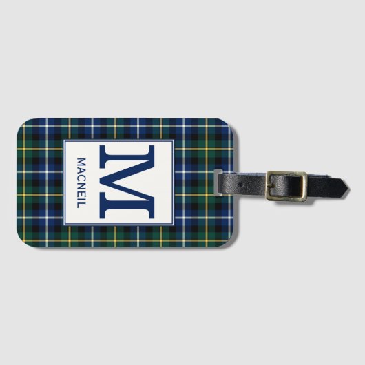 Clan MacNeil Tartan Monogrammed Bagagelabel (Voorkant (horizontaal))