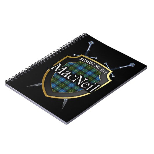 Clan MacNeil Tartan Shield & Swords Notitieboek (Linkerzijde)