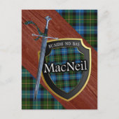 Clan MacNeil Tartan Sword & Shield Briefkaart (Voorkant)