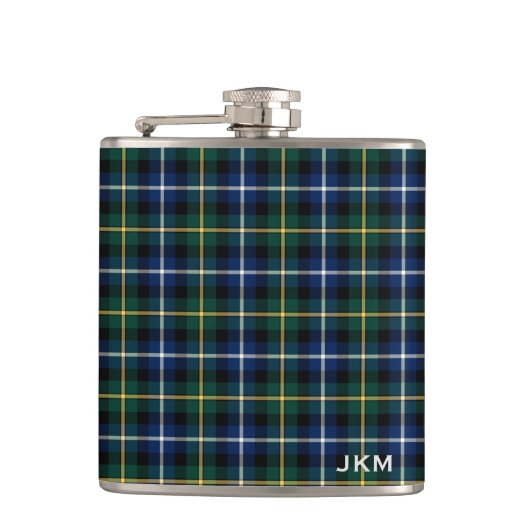 Clan MacNeil van Barra Tartan Monogram Heupfles (Voorkant)