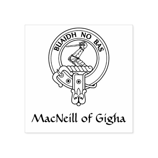 Clan MacNeill of Gigha Gaelic Crest Rubber Stempel (Afrduk)