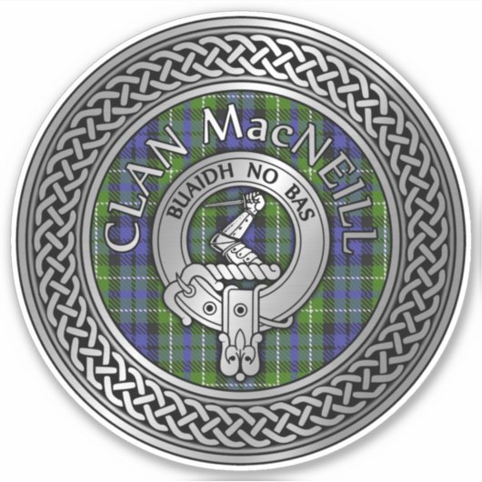 Clan MacNeill van Gigha Crest & Tartan Sticker (Voorkant)