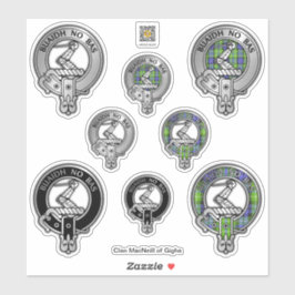 Clan MacNeill van Gigha Gaelic Crest & Tartan Sticker