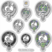 Clan MacNeill van Gigha, Latijn Crest en Tartan Sticker (Voorkant)