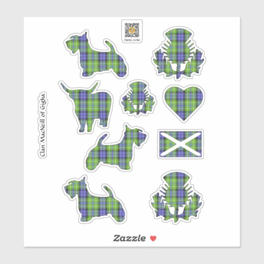 Clan MacNeill van Gigha Tartan Sticker (Vel)