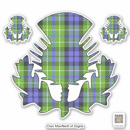 Clan MacNeill van Gigha Tartan Thistle Sticker (Voorkant)