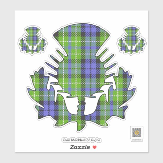 Clan MacNeill van Gigha Tartan Thistle Sticker (Vel)